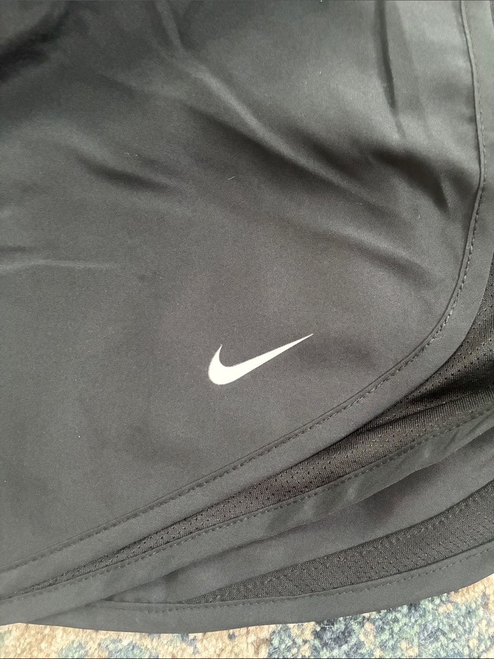 Nike Women’s Black Athletic Running Shorts with Swoosh - Picture 2 of 5